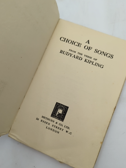 Choice Of Songs by Rudyard Kipling (Softcover, Wraps, 1925) Literature & Fiction by Rudyard Kipling