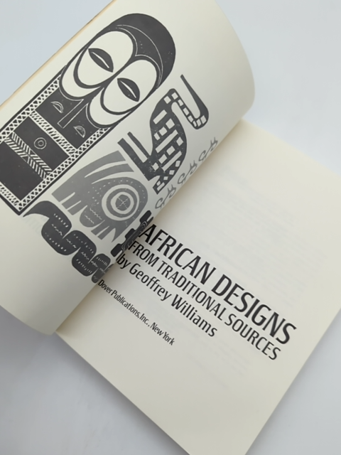 African Designs From Traditional Sources by Geoffrey Williams, Illustrated Book by Geoffrey Williams