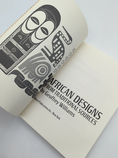 African Designs From Traditional Sources by Geoffrey Williams, Illustrated Book by Geoffrey Williams