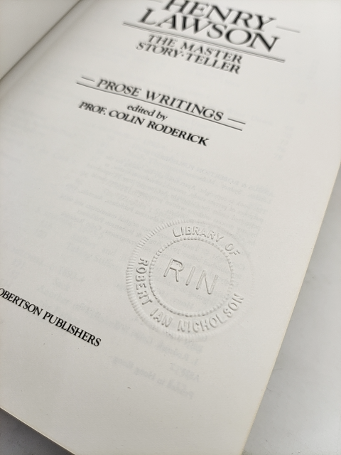 Henry Lawson: The Master Story-teller, Colin Arthur Roderick, Australian History by Henry Lawson