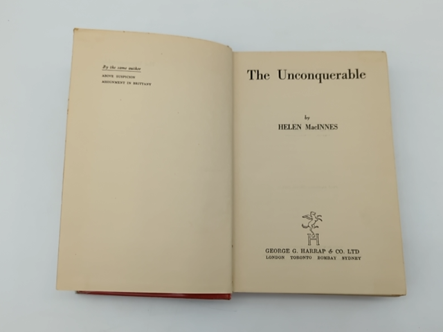 The Unconquerable (While Still We Live) by Helen MacInnes (Hardcover, 1944) by Helen Macinnes