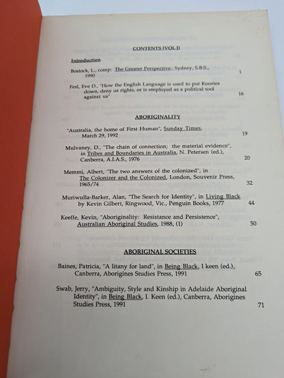 H180 Introduction to Aboriginal Studies by Mudrooroo Nyoongah, University Course by Mudrooroo Nyoongah