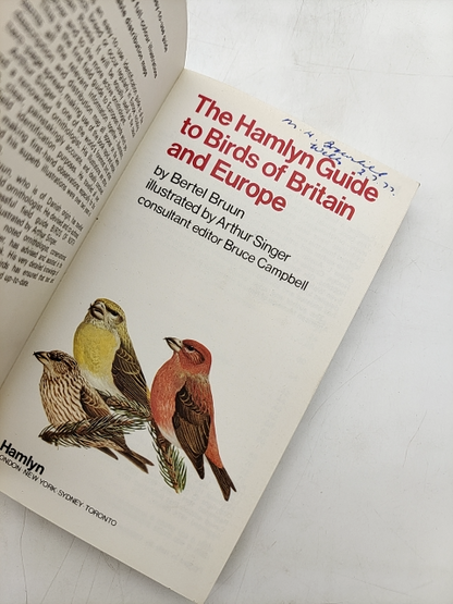 The Hamlyn Guide To Birds Of Britain And Europe; by Bertel Bruun, Birdwatching by Bertel Bruun