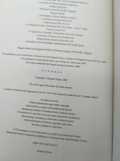 In Defence Of Food: The Myth Of Nutrition And The Pleasures Of Eating, Michael P by Michael Pollan