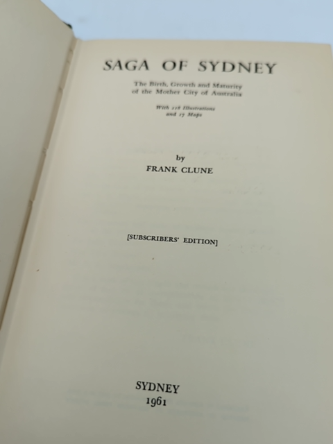 Saga of Sydney by Frank Clune (Hardcover, 1961) 1st Ed Signed, Australiana by Frank Clune
