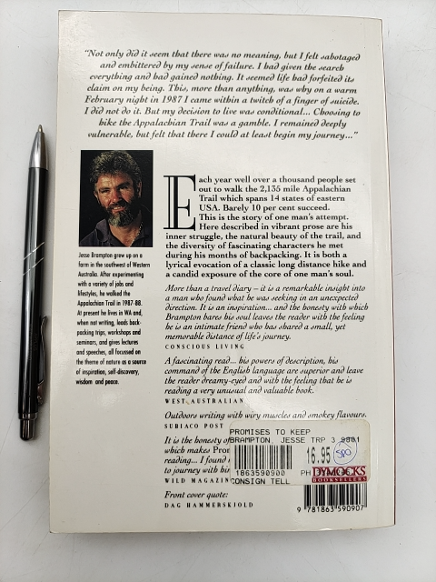 Promises To Keep: An Australian On The Appalachian Trail, Jesse Brampton SIGNED by Jesse Brampton