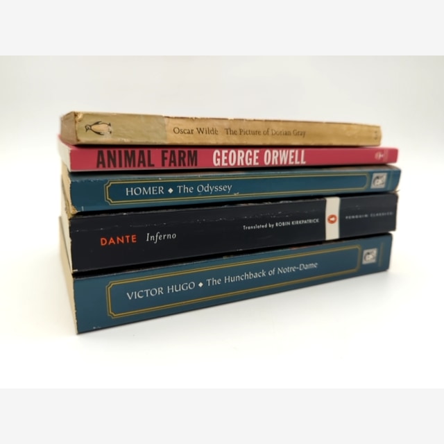 5x Books: Homer; Dante; Victor Hugo; Oscar Wilde; George Orwell Animal Farm — photo 2