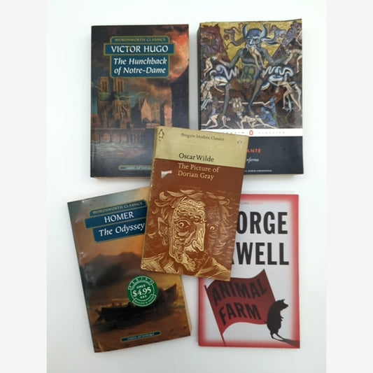 5x Books: Homer; Dante; Victor Hugo; Oscar Wilde; George Orwell Animal Farm by Homer; Dante; Victor Hugo; Oscar Wilde; George Orwell book cover