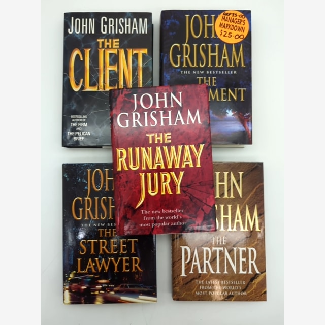 5x John Grisham Hardcover Bundle: Client, Testament, Partner, Runaway Jury... by John Grisham book cover