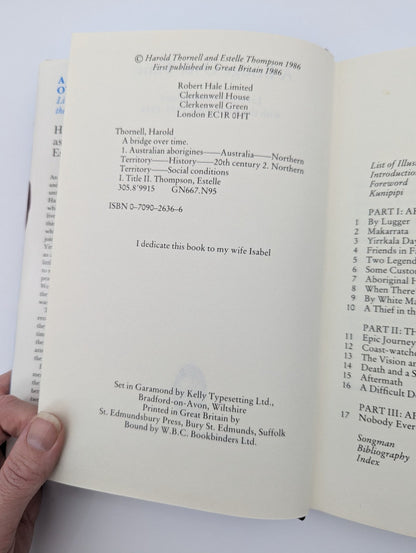 A Bridge Over Time Living with the Aborigines 1938-1944 H Thornell, 1986 1st Ed by Harold Thornell — photo 5