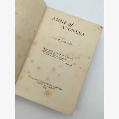 Anne Of Avonlea by L M Montgomery (Cloth, 1939) Literature & Fiction by L M Montgomery — photo 2
