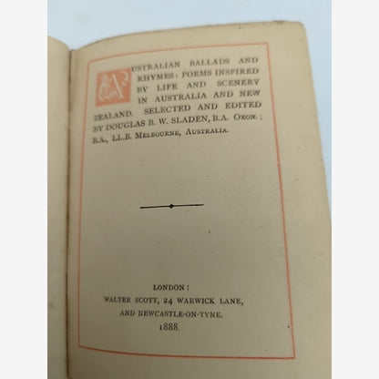 Australian Ballads and Rhymes by Douglas B W Sladen (Hardcover) 1st Edition by Douglas B W Sladen — photo 5
