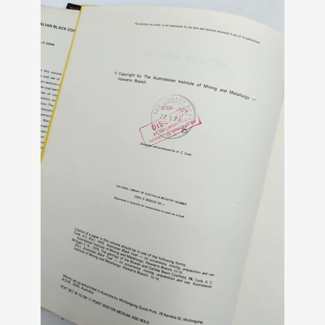 Australian Black Coal: its occurrence, mining, preparation and use by AC Cook by Ac Cook — photo 2