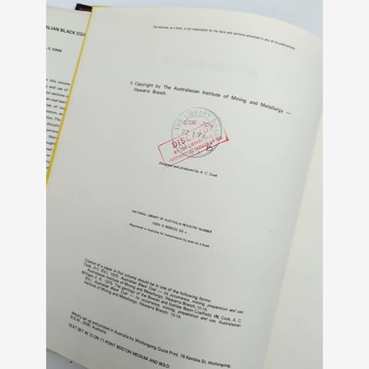 Australian Black Coal: its occurrence, mining, preparation and use by AC Cook by Ac Cook — photo 2