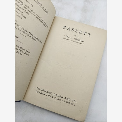 Bassett by Stella Gibbons (Cloth, 1944) Literature & Fiction, Vintage by Stella Gibbons — photo 2