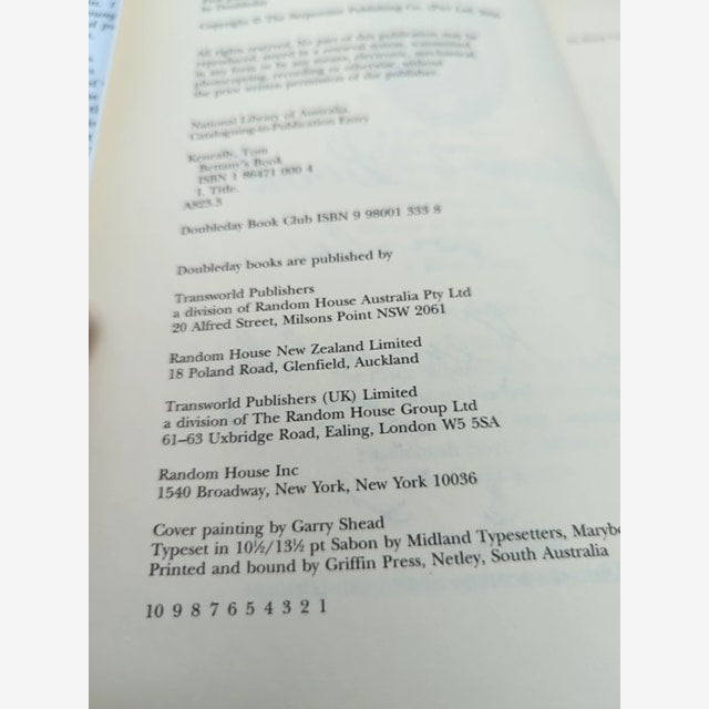 Bettany's book by Thomas Keneally (Hardcover, 2000) Signed, Australian Fiction by Thomas Keneally — photo 3