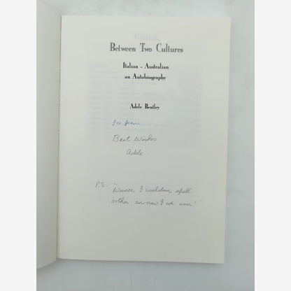 Between Two Cultures: Italian-Australian Memoir by Adele Bentley, WA, SIGNED by Adele Bentley — photo 2
