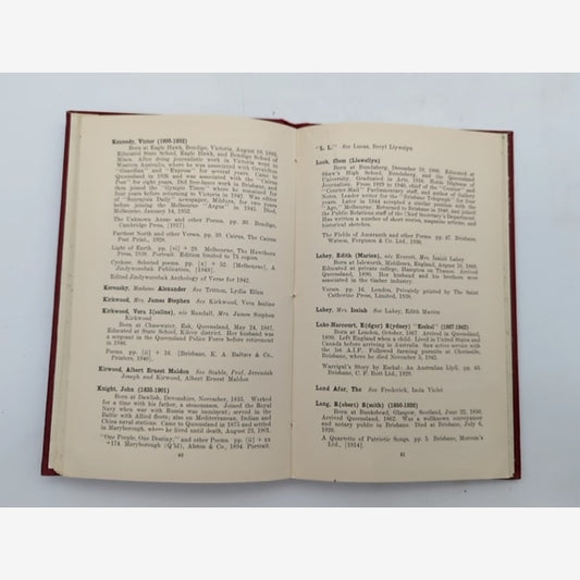 Bibliography of Queensland Verse by J H Hornibrook (Hardcover, 1953) Poetry by J H Hornibrook — photo 2