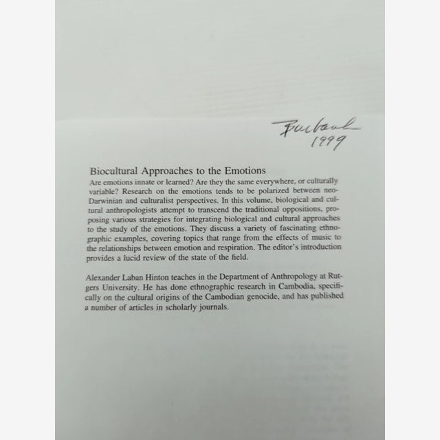 Biocultural Approaches To The Emotions by Alexander Laban Hinton, Anthropology by Daniel Fessler — photo 6