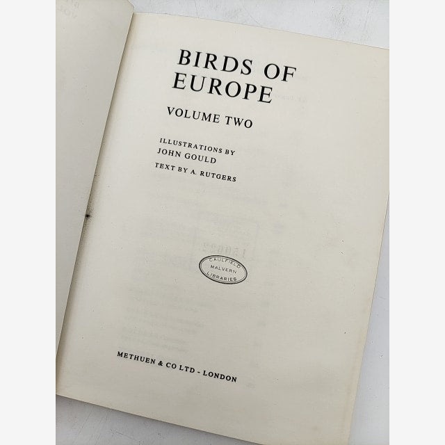Birds Of Europe Volume Two by John Gould, A. Rutgers, 1966 Illustrated — photo 2