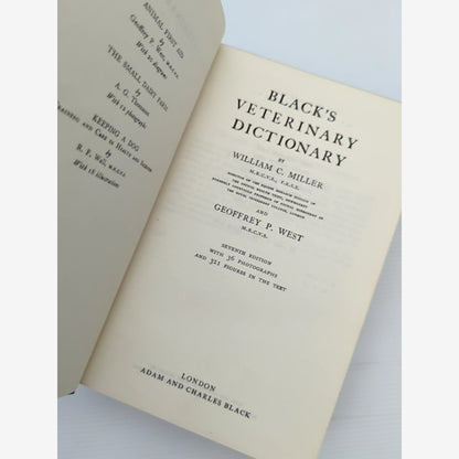 Black's Veterinary Dictionary 1964, Vintage 7th Edition by William C Miller And Geoffrey P West — photo 3