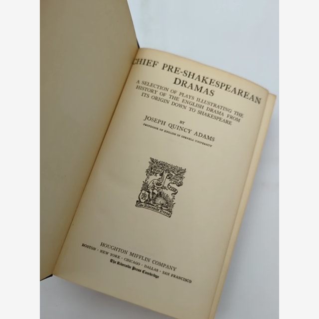 Chief Pre-shakespearean Dramas by Joseph Quincy Adams (Hardcover, 1924) by Joseph Quincy Adams — photo 2