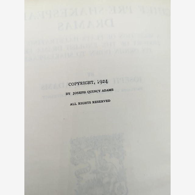 Chief Pre-shakespearean Dramas by Joseph Quincy Adams (Hardcover, 1924) by Joseph Quincy Adams — photo 4
