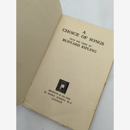 Choice Of Songs by Rudyard Kipling (Softcover, Wraps, 1925) Literature & Fiction by Rudyard Kipling — photo 3