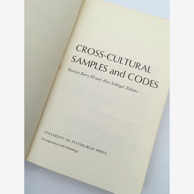 Cross-cultural Samples And Codes by Alice Barry (Eds.) Herbert Iii And Schlegel by Alice Schlegel — photo 3