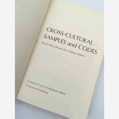 Cross-cultural Samples And Codes by Alice Barry (Eds.) Herbert Iii And Schlegel by Alice Schlegel — photo 3