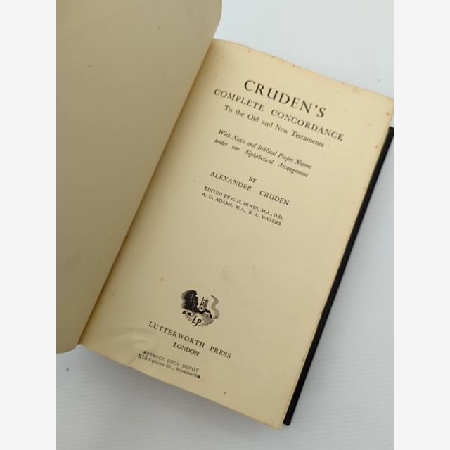 Cruden's Complete Concordance by Alexander Cruden (Hardcover, 1951) by Alexander Cruden — photo 2
