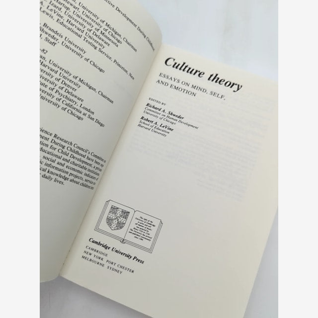 Culture Theory Essays On Mind, Self And Emotion, Robert Alan Levine Richard A S by Robert A. Levine — photo 4