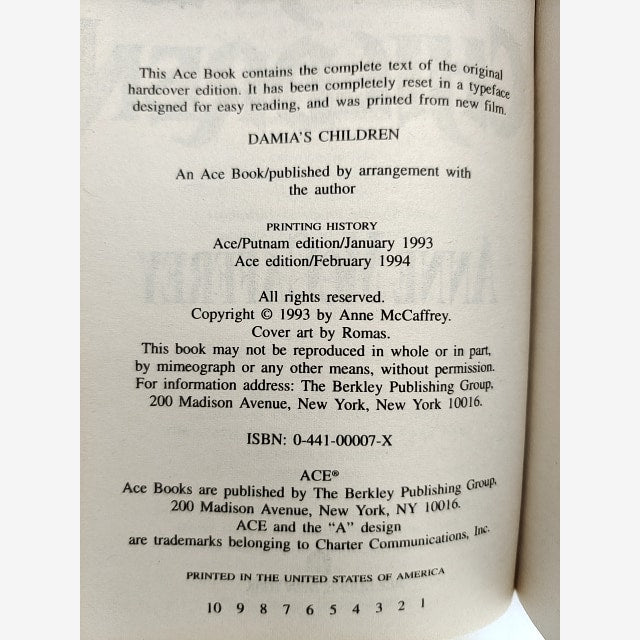 Damia's Children by Anne McCaffrey (Paperback, 1994) by Anne Mccaffrey — photo 2