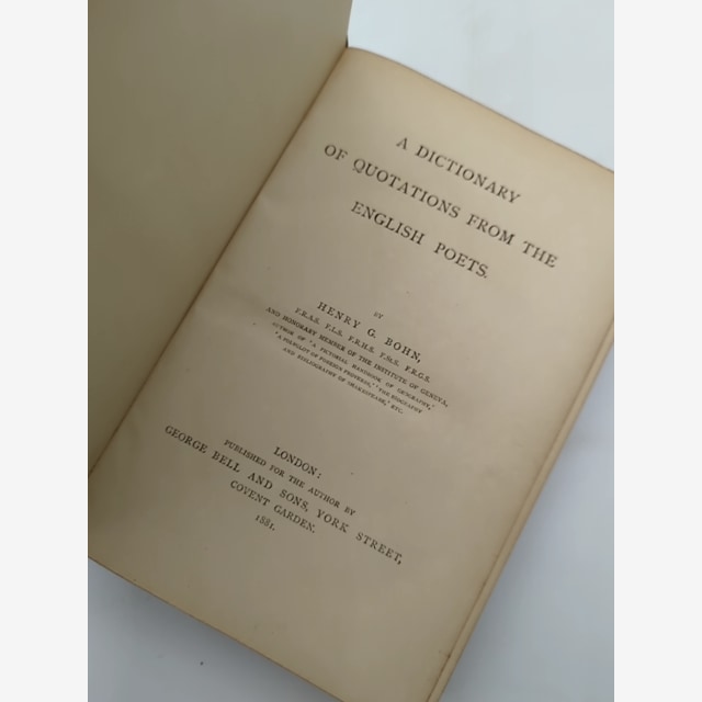 Dictionary Of Quotations From The English Poets by Henry G Bohn (Leather, 1881) — photo 5