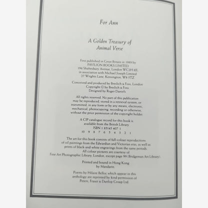 Golden Treasury Of Animal Verse Mark Daniel 1989 Poetry Rare by Mark Daniel — photo 2