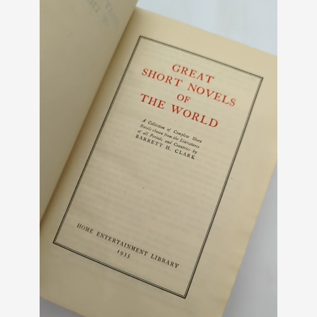 Great Short Novels Of The World by Barrett H Clark (Hardcover, 1935) Anthology by Barrett H Clark — photo 3