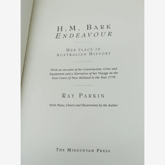 H. M. Bark Endeavour by Ray Parkin (Hardcover, 2003) With Maps, Aus History by Ray Parkin — photo 2