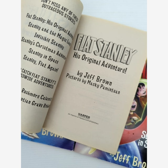 Jeff Brown 3x Bundle Flat Stanley; Stanley, Flat Again!; Stanley in Space by Jeff Brown — photo 3