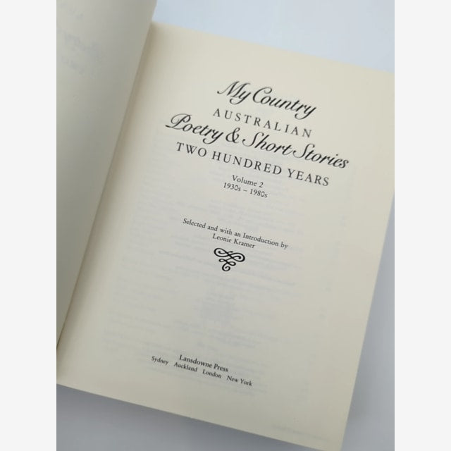 Leonie Kramer My Country Australian Poetry & Short Stories Two Hundred Years by Leonie Kramer — photo 3