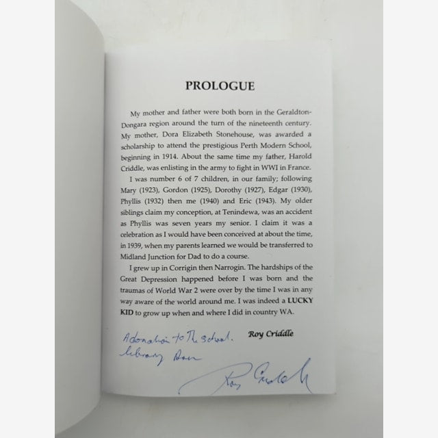 Lucky Kid: memoir of Corrigin and Narrogin [Roy Criddle] WA History, SIGNED by Roy Criddle — photo 2
