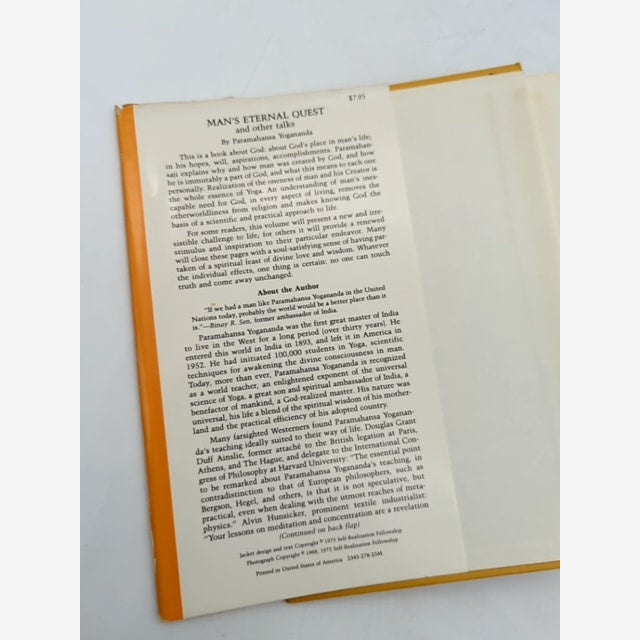 Man's Eternal Quest by Paramahansa Yogananda (Hardcover, 1975) 1st Edition by Paramahansa Yogananda — photo 4