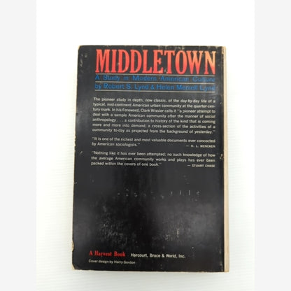 Middletown by Helen Merrell Lynd Robert S Lynd (Paperback, 1956) by Helen Merrell Lynd Robert S Lynd — photo 4