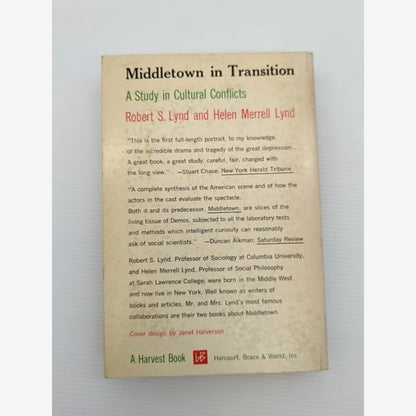 Middletown In Transition by Helen Merrell Lynd Robert S Lynd (Paperback, 1937) by Helen Merrell Lynd Robert S Lynd — photo 6