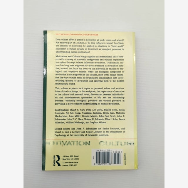 Motivation And Culture by John F. Schumaker Donald Munro, Cultural Studies by Stuart C. Carr — photo 6