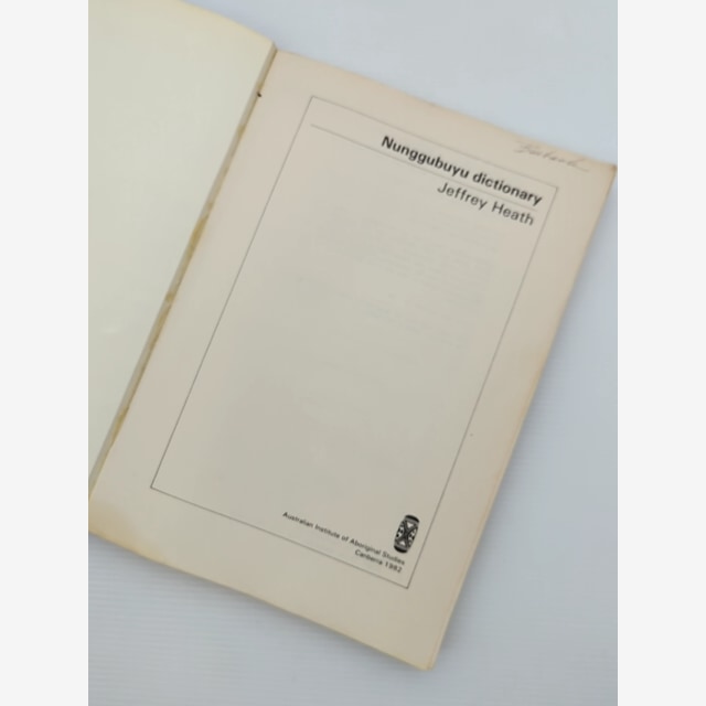 Nunggubuyu Dictionary by Jeffrey Heath, Aboriginal Language, Anthropology — photo 4