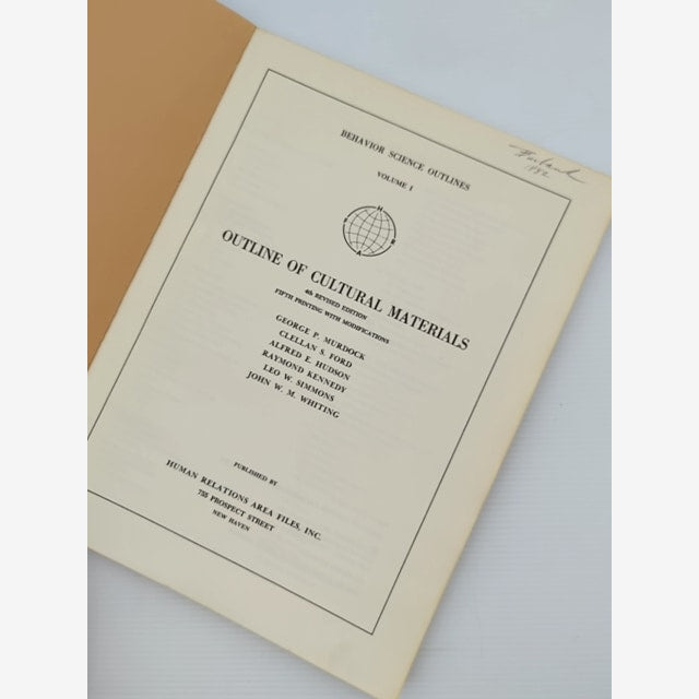 Outline Of Cultural Materials by George P. Murdock (Softcover, Wraps, 1971) by George P. Murdock — photo 5