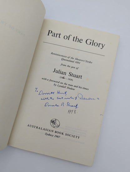 Part of the Glory by Julian Stuart (Hardcover, 1967) 1st Edition by Julian Stuart — photo 2