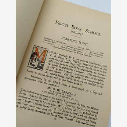 Perth Boys School by John K Ewers (Hardcover, 1947) Signed by John K Ewers — photo 2