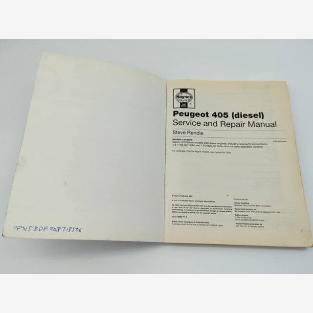 Peugeot 405 Diesel Service and Repair Manual: 1988-1997 (E to P Registation) by Steve Rendle — photo 3