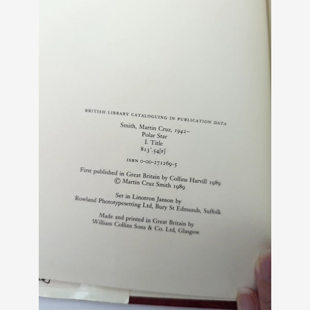 Polar Star by Martin Cruz Smith (Hardcover, 1989) 1st Edition by Martin Cruz Smith — photo 5